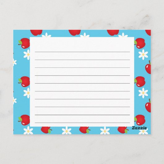 Äpfel und Milchrezeptkarte Postkarte (Rückseite)