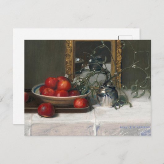 Äpfel und Mistletoe | Lucie R. A. Laridon Postkarte (Vorne/Hinten)