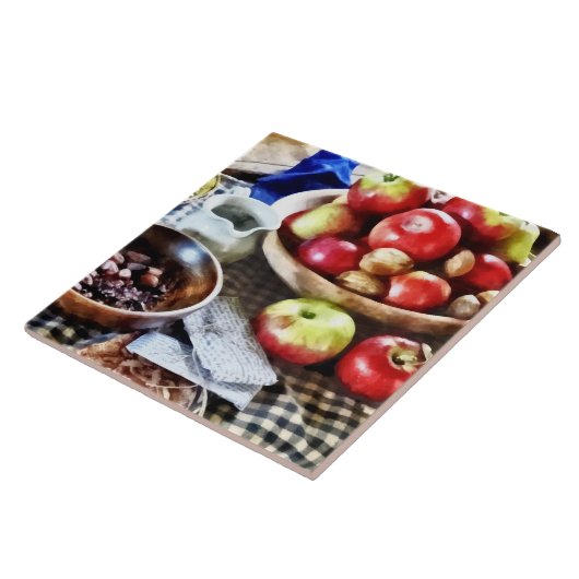 Äpfel und Nüsse Fliese (Seite)