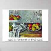 Äpfel und Obstschale noch Leben von Paul Cezanne Poster (Vorne)