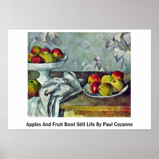 Äpfel und Obstschale noch Leben von Paul Cezanne Poster (Vorne)