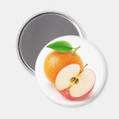 Apfel und Orange Magnet (Vorderseite/Rückseite)
