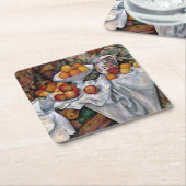 Äpfel und Orangen, Paul Cezanne, 1895-1900 Rechteckiger Pappuntersetzer (angewinkelt)