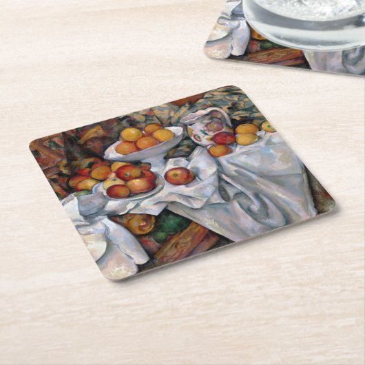Äpfel und Orangen, Paul Cezanne, 1895-1900 Rechteckiger Pappuntersetzer (angewinkelt)