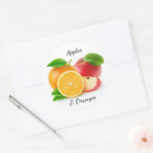 Äpfel und Orangen Runder Aufkleber (Umschlag)