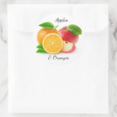 Äpfel und Orangen Runder Aufkleber (Tasche)