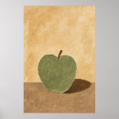 Apfel und sein Schatten Wasserfarbenposter Poster (Vorne)