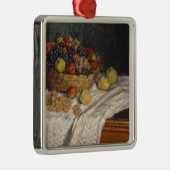Äpfel und Trauben Silbernes Ornament (Rechts)
