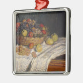 Äpfel und Trauben Silbernes Ornament (Links)