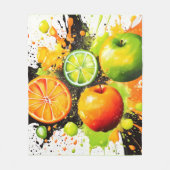 Apfel- und Zitrusbrand Fleecedecke (Vorderseite)