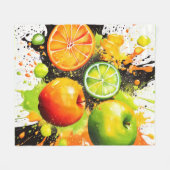 Apfel- und Zitrusbrand Fleecedecke (Vorderseite (Horizontal))