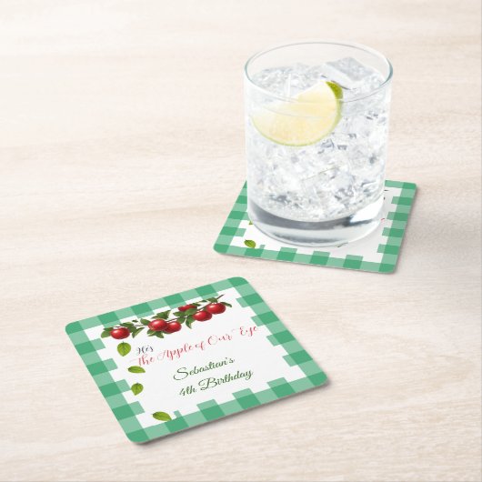 Apfel Unser Auge Gingham Untersetzer (Vor Ort)