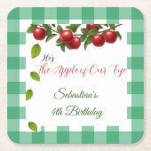 Apfel Unser Auge Gingham Untersetzer (Vorderseite)