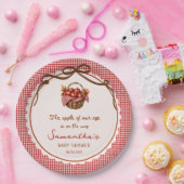 Apfel Unserer Augen Fall Baby Shower rote Gingham Pappteller (Party)
