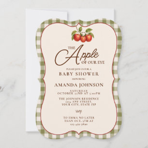 Apfel Unserer Augen Fall Gingham Baby Shower  Einladung