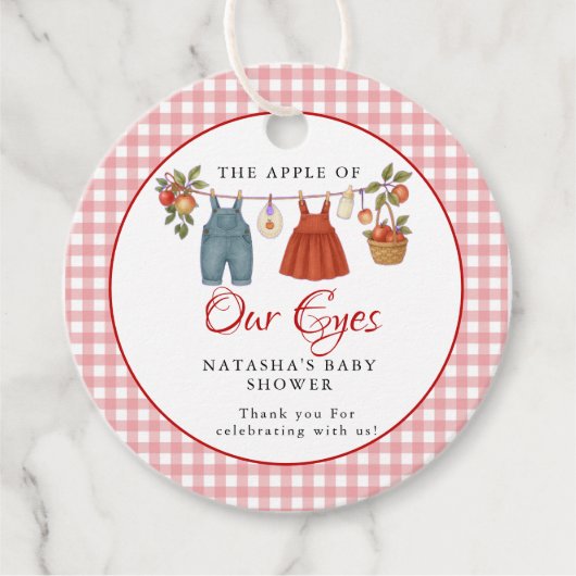 Apfel unserer Augen Fruit Fall Babydusche danke Geschenkanhänger (Vorderseite)