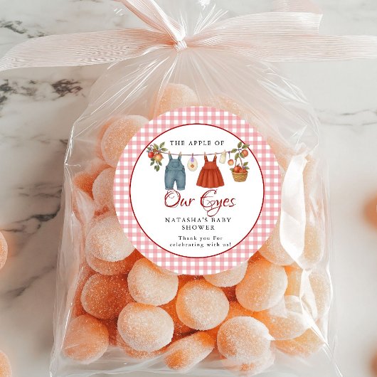 Apfel unserer Augen Fruit Fall Babydusche danke Runder Aufkleber