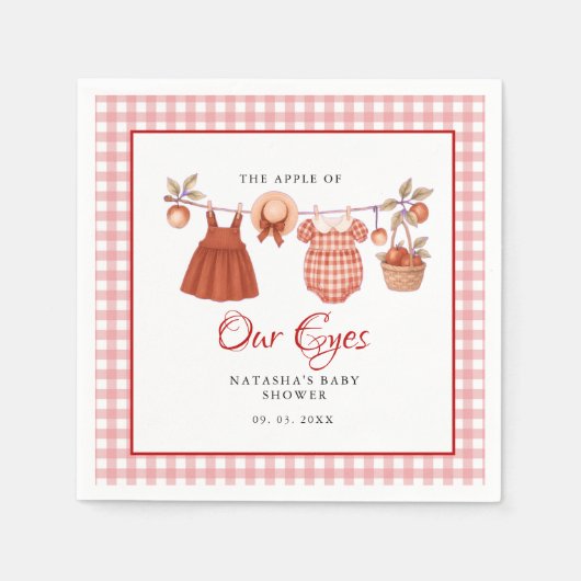 Apfel unserer Augen Fruit Fall Babydusche danke Serviette (Vorderseite)