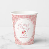 Apfel Unserer Augen Rot Gingham Baby Shower Pappbecher (Vorderseite)