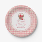 Apfel Unserer Augen Rot Gingham Baby Shower Pappteller (Vorderseite)