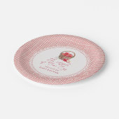 Apfel Unserer Augen Rot Gingham Baby Shower Pappteller (Schrägansicht)