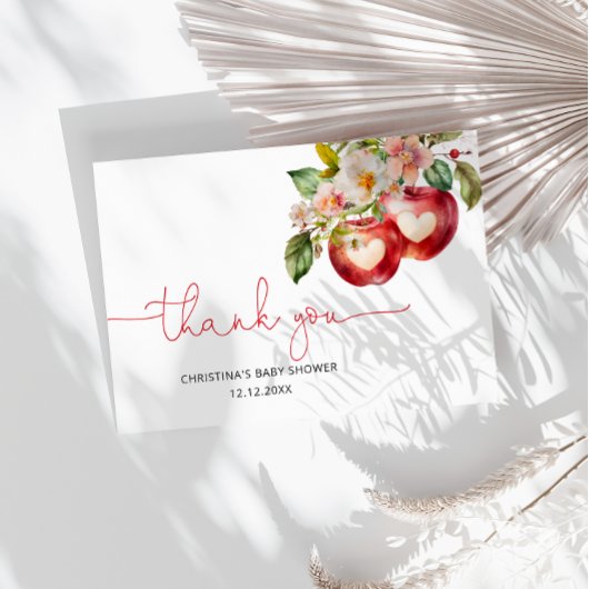 Apfel unserer Augenbabydusche Danke Karte