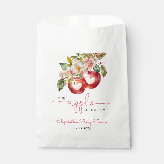 Apfel unserer Augenbabydusche Geschenktütchen (Vorderseite)