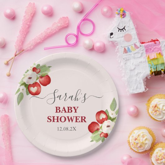Apfel unserer Augenbabydusche Pappteller (Party)