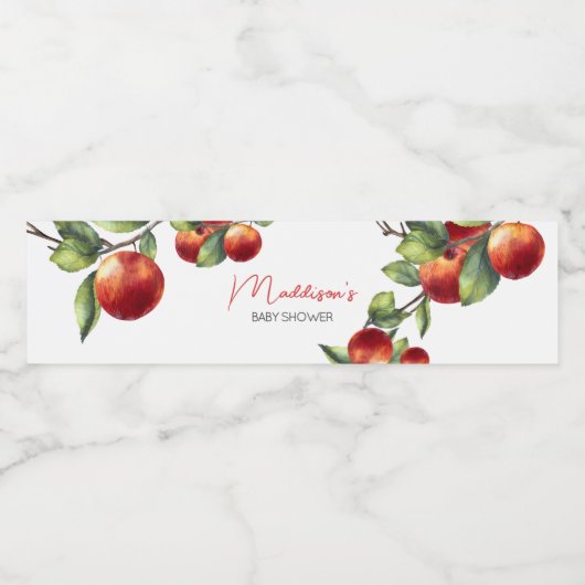 Apfel unserer Augenbabydusche Wasserflaschenetikett (Einzelnes Label)