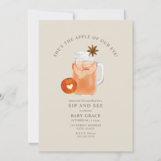 Apfel unserer Augensippe und sehen Sie Cider Mason Einladung (Vorderseite)