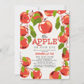Apfel unserer Baby-Dusche auf der Augenblume Einladung (Vorderseite)