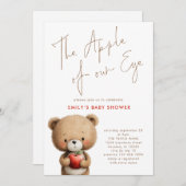 Apfel unserer Baby-Dusche aus dem Auge Teddy Bear Einladung (Vorne/Hinten)