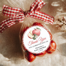 Apfel unserer Baby-Dusche Danke-Aufkleber