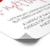 Apfel unserer Baby-Dusche Spät-Nachtdiaper Poster (Ecke)