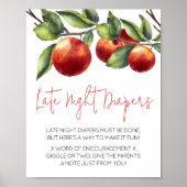 Apfel unserer Baby-Dusche Spät-Nachtdiaper Poster (Vorne)