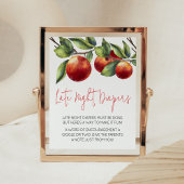 Apfel unserer Baby-Dusche Spät-Nachtdiaper Poster