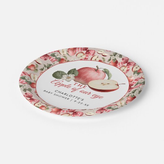 Apfel unserer Baby-Duschpapier-Teller Pappteller (Schrägansicht)