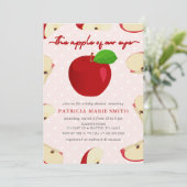 Apfel unserer Babydusche "Eye Fall Girl" Einladung (Stehend Vorderseite)