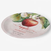 Apfel unserer Babydusche "Eye Fall Girl" Pappteller (Schrägansicht)