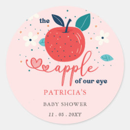 Apfel unserer Babydusche "Eye Fall Girl" Runder Aufkleber