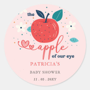 Apfel unserer Babydusche "Eye Fall Girl" Runder Aufkleber