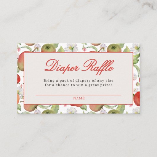 Apfel unserer Babydusche Windelwaschkarte Begleitkarte (Vorderseite)