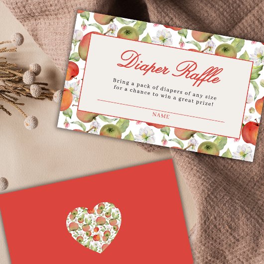 Apfel unserer Babydusche Windelwaschkarte Begleitkarte