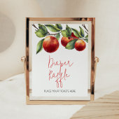 Apfel unserer Babydusche Windelwindeln Poster