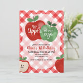 Apfel unserer Einladung zum 1. Geburtstag (Stehend Vorderseite)