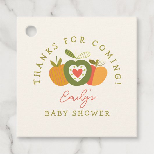 Apfel unserer Eye Fall Baby Dusche Dank Geschenkanhänger (Vorderseite)