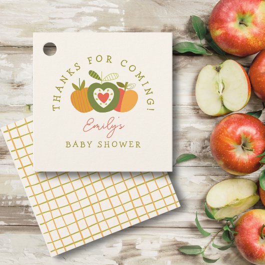 Apfel unserer Eye Fall Baby Dusche Dank Geschenkanhänger