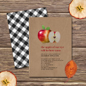 Apfel unserer Herbstdusche Kariert Einladung