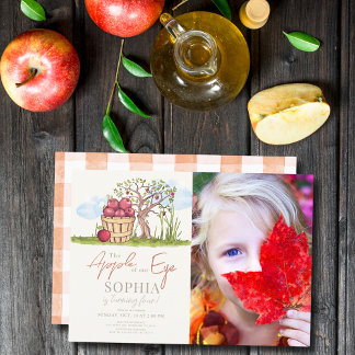 Apfel unseres Augapfel & Tree Foto Geburtstag Einladung