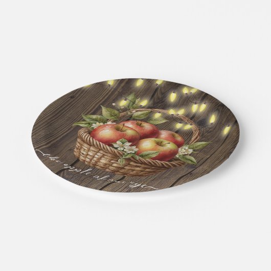 Apfel unseres Augenfalles Blütendusche Pappteller (Schrägansicht)